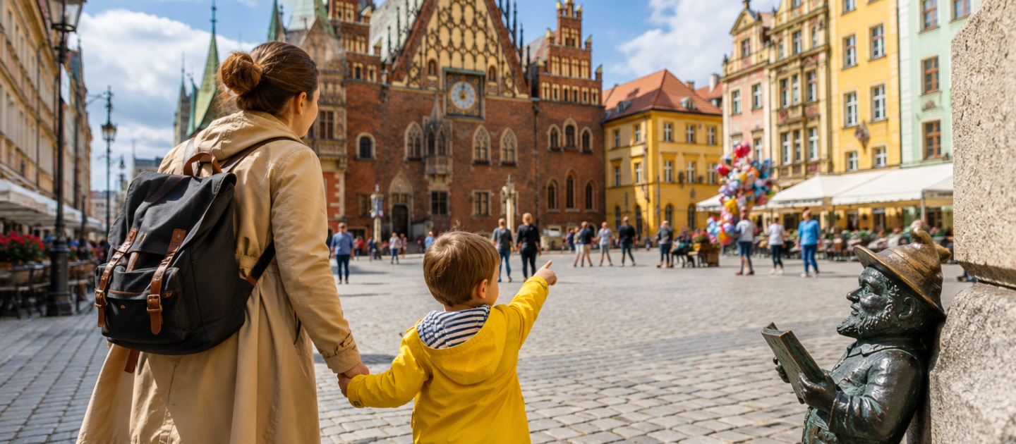 Rynek Wrocław z dzieckiem
