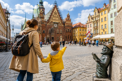 Rynek Wrocław z dzieckiem