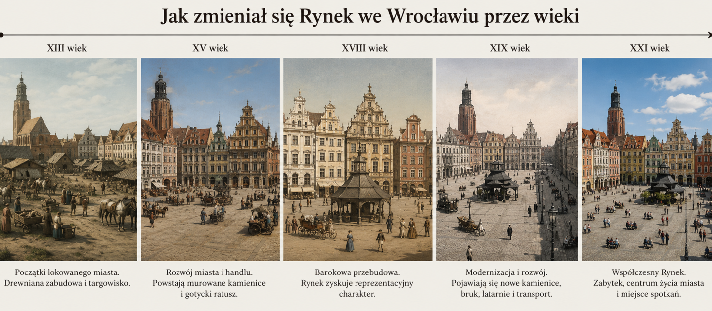 Jak zmieniał się Rynek Wrocław na przestrzeni wieków