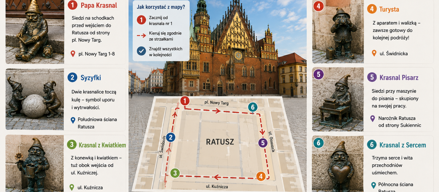 Krasnale przy Ratuszu Wrocław – gdzie ich szukać?