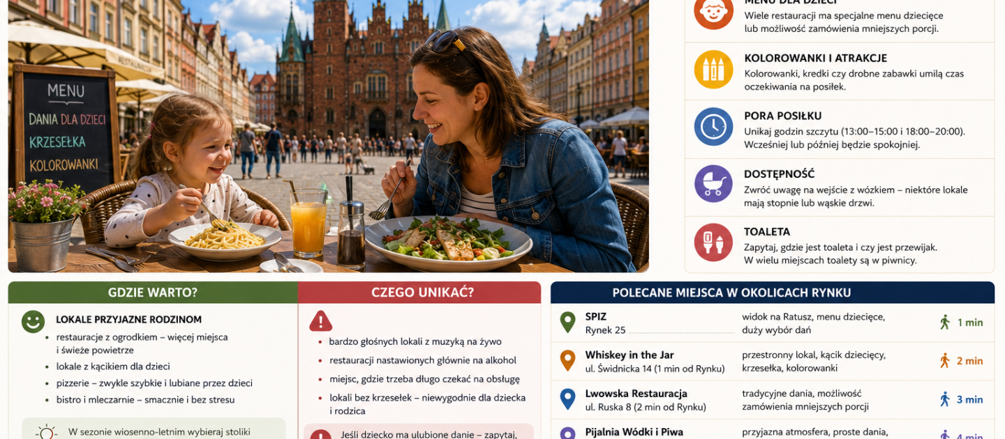 Jedzenie z dzieckiem przy Rynku Wrocław