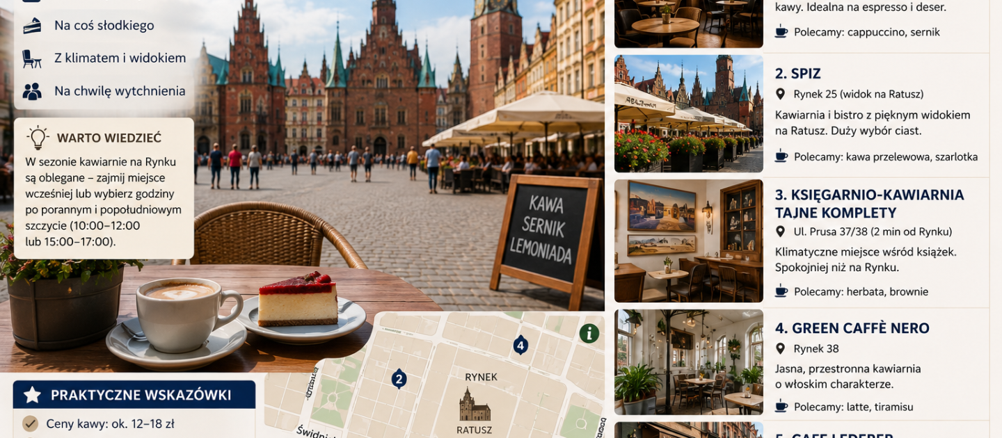 Kawa przy Rynku Wrocław – ceny, kawiarnie i praktyczne informacje
