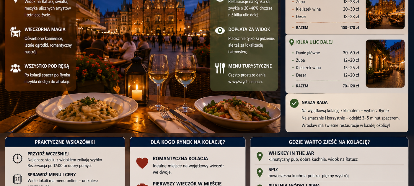 Kolacja na Rynku Wrocław – ceny, klimat i rezerwacje