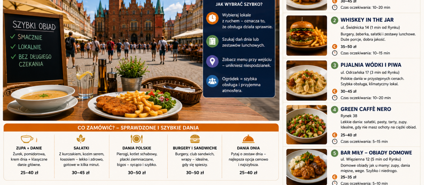 Obiad przy Rynku Wrocław – ceny, godziny i gdzie zjeść w centrum