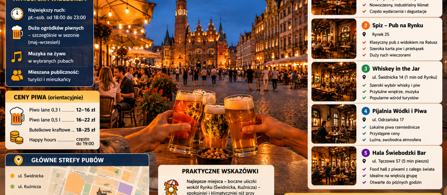 Piwo przy Rynku Wrocław – puby, piwa kraftowe i ceny