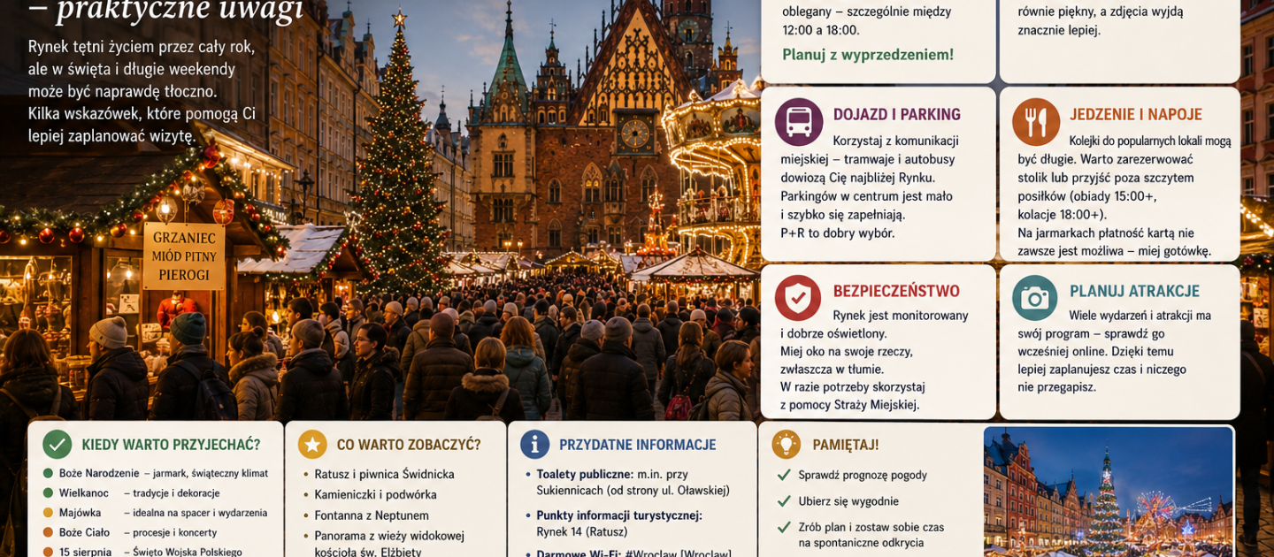 Rynek Wrocław w święta i długie weekendy – kiedy są największe tłumy